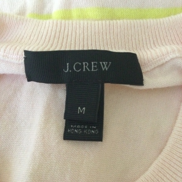 J. Crew Jackie Cardigan Striped Anchor Buttons Pink Yellow - Sz Medium - Picture 8 of 14